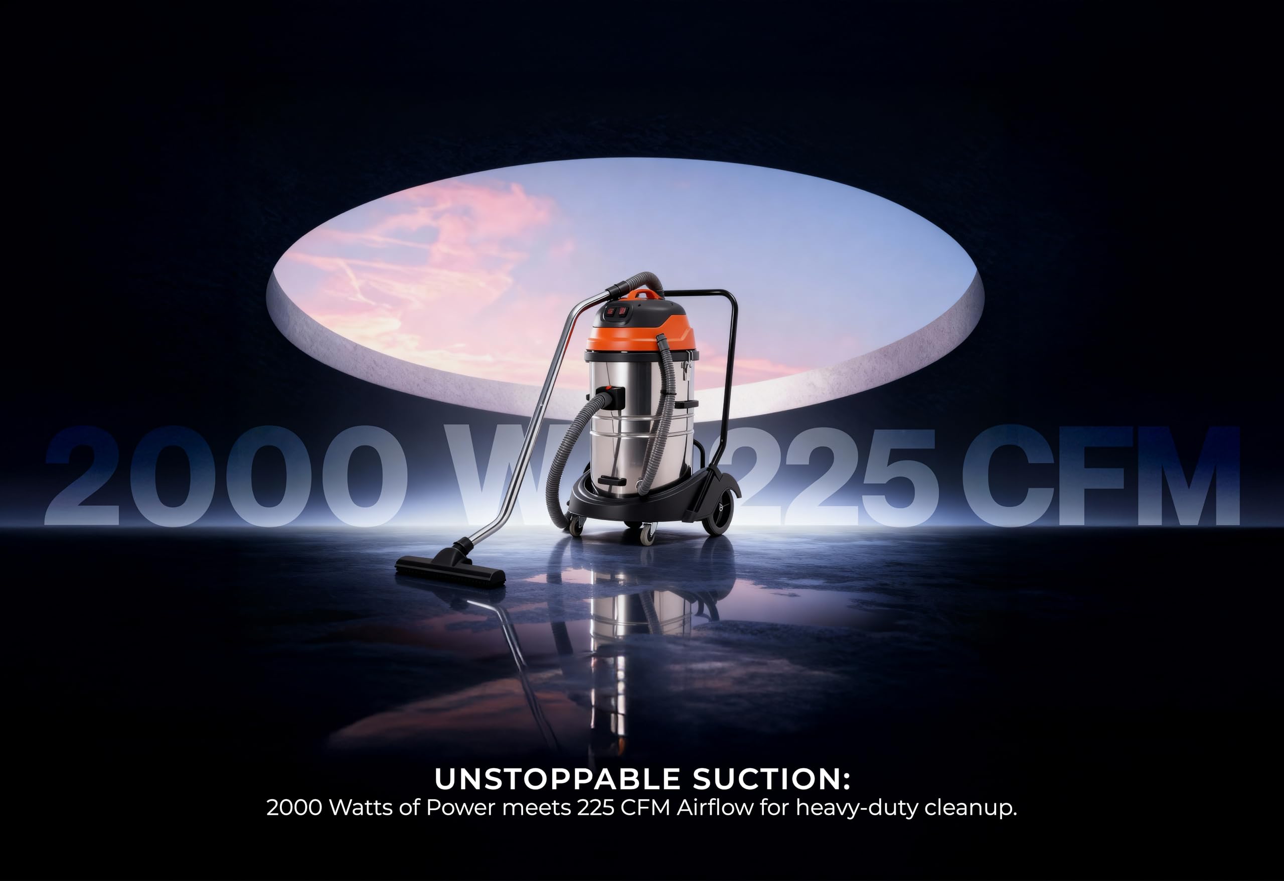 Industrial Vacuum Cleaner Wet/Dry - 2 Motors - 21 Gallon JM773